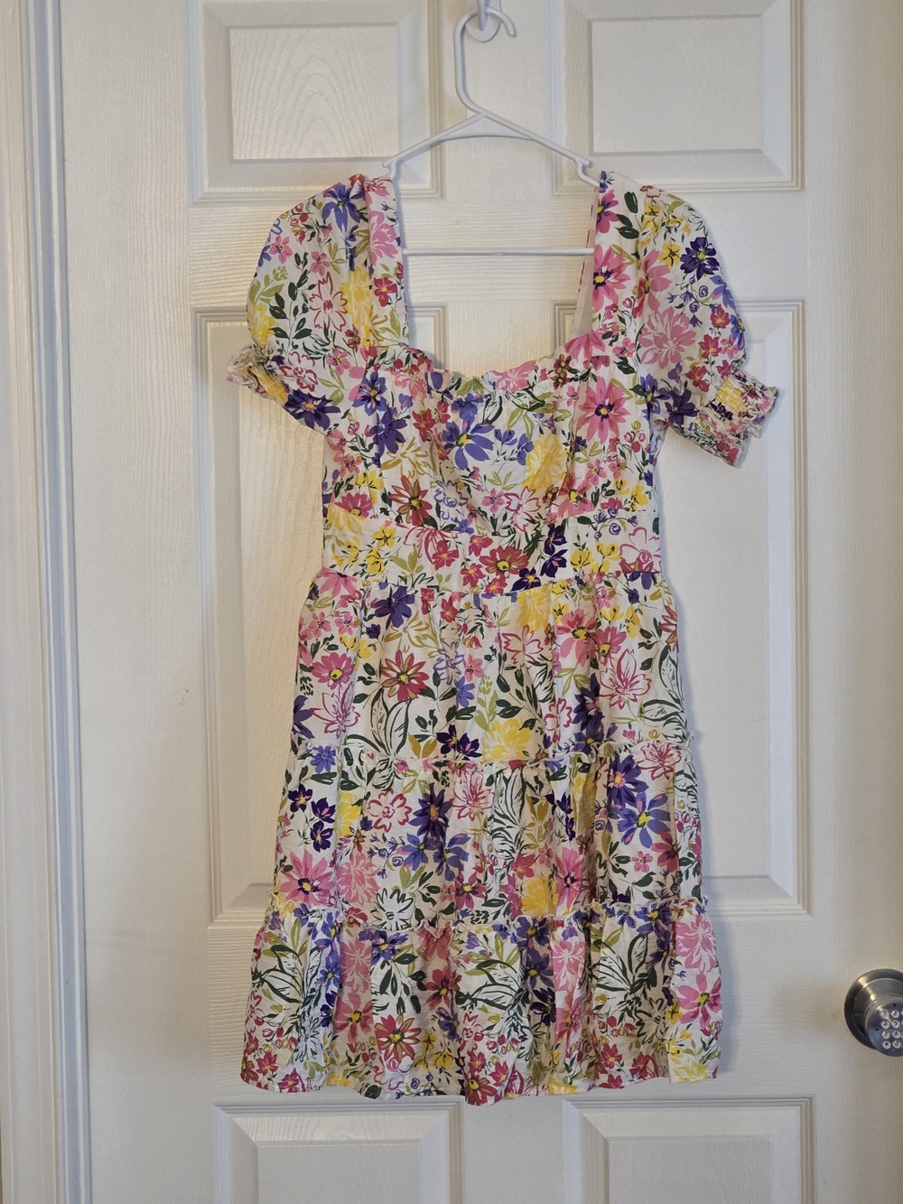 NWOT Blu Pepper Floral Puff Sleeve Tiered Sundress - Large